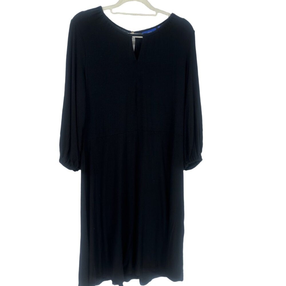 Apt. 9 Black Textured Weave A-Line Swing Dress Medium - Picture 2 of 5